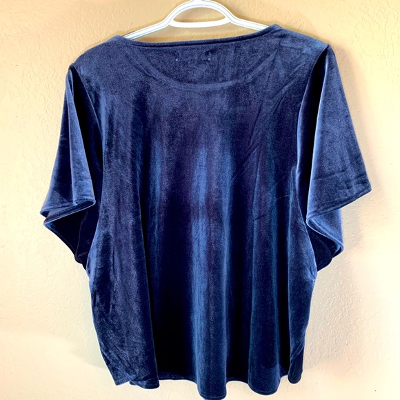 Madewell Blue Velvet Batwing Top Size XL - Picture 4 of 5